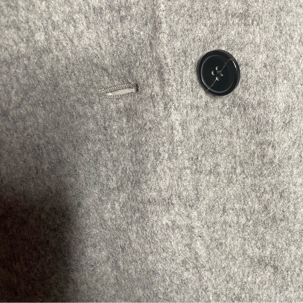 New Vince. Large Gray Wool Pea Coat - Picture 5 of 11